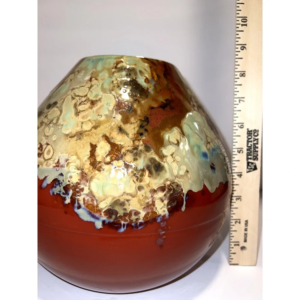 Vintage Japanese Hand Thrown Studio Art Pottery, beautiful glaze‎ vase